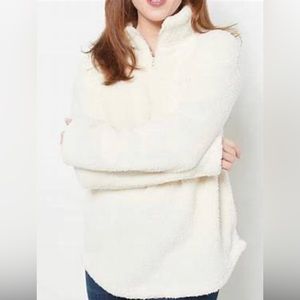Koolaburra UGG Women's Pullover Quarter Zip Long Sleeve Sherpa Size S